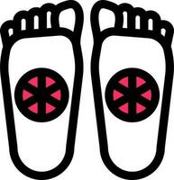 Footprints of Buddha Or Buddhapada Icon In White And Pink Color. vector
