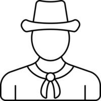 Faceless Brazil Man wearing hat Icon in Line Art vector