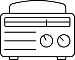 Black Outline Radio Icon in Flat Style. vector