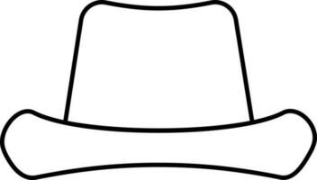 línea Arte fedora sombrero icono en plano estilo. vector