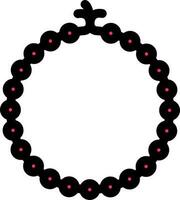 Tasbih Icon Or Symbol In Black And Pink Color. vector