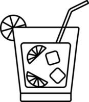 Lemonade Icon in Thin Line Art. vector