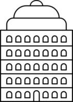Isolated Building Icon In Black Line Art. vector