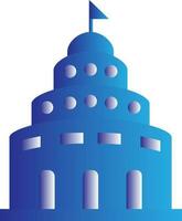 Government Building Icon In Blue And Gray Color. vector