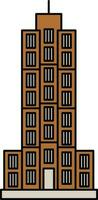 Skyline Building Icon In Brown Color. vector