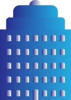 Isolated Building Icon In Blue And Gray Color. vector