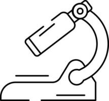 Microscope Icon In Thin Line Art. vector