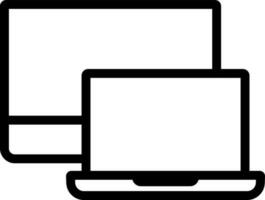 Monitor Icon In Black Outline. vector