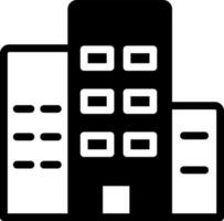 Flat Style Building Icon In Black And White Color. vector