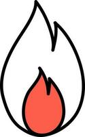 Fire Icon In Red And White Color. vector