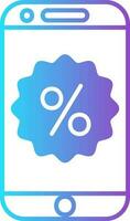Gradient Online Discount In Smartphone Icon. vector