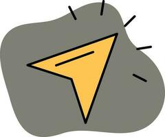 Yellow Color Cursor Icon On Gray Background. vector