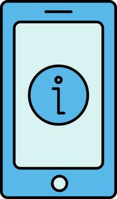 Smartphone With Information Icon In Blue Color.