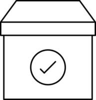 Approve Parcel Icon In Black Line Art. vector