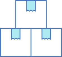 Delivery Boxes Icon In Blue And White Color. vector