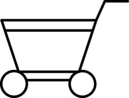 Shopping Cart Icon In Black Line Art. vector