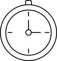 Clock Icon In Thin Line Art. vector