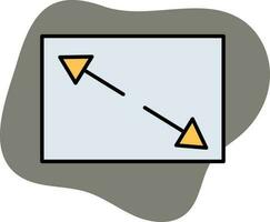 Blue And Yellow Color Arrow Scale Icon On Gray Background. vector