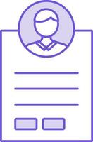 CV Icon In Purple And White Color. vector