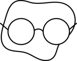 Black Line Art Goggles Icon On White Background. vector