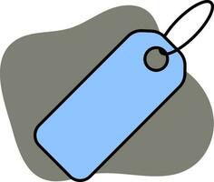 Blue Color Tag Icon On Gray Background. vector