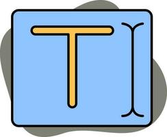 Blue And Yellow Color T Alphabet OrJunction Icon On Gray Background. vector