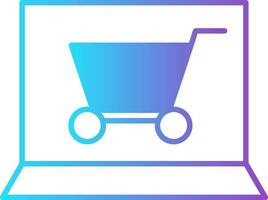 Gradient Online Shopping App In Laptop Icon. vector