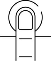 Finger Press Button Icon In Thin Line Art. vector