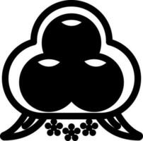 Vector Illustration Of Buddhist Three Jewels Icon In Black And White Color.