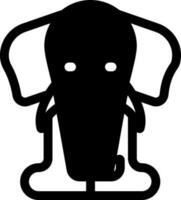 Black And White Color Elephant Icon Or Symbol In Outline Style. vector