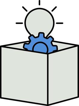 Idea Setup In Box Icon. vector