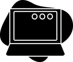 Flat Style Laptop Icon On Black Background. vector