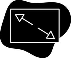 Glyph Style Arrow Scale Icon On Black Background. vector