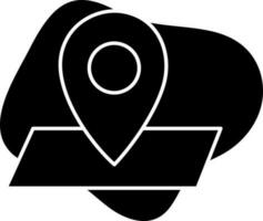 Flat Style Map Navigation Icon On Black Background. vector