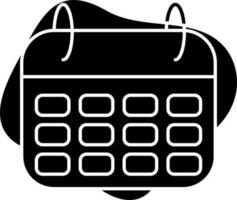 plano estilo calendario icono en negro antecedentes. vector