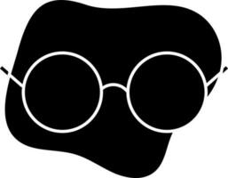 plano estilo gafas de protección icono en negro antecedentes. vector