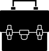 Black And White Briefcase Icon Or Symbol. vector