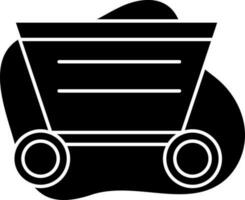 plano estilo compras carro icono en negro antecedentes. vector