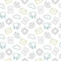 Happy Islamic New Year Seamless Pattern Design Flat Illustration with Muslims Elements in Template Hand Drawn vector