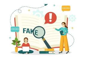 Fact Check Vector Illustration With Myths vs Facts News for Thorough Checking or Compare Evidence in Flat Cartoon Hand Drawn Landing Page Templates