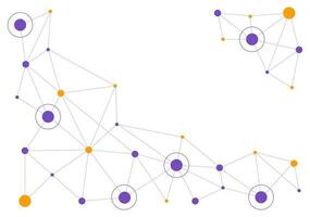 Abstract Social Network Vector Illustration with Polygonal Circles Shapes, Molecules Technology and Connecting Dots or Lines in Hand Drawn Templates