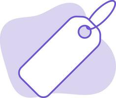 White Color Tag Icon On Purple Background. vector