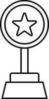 Isolated Trophy Icon In Thin Line Art. vector