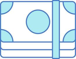 Isolated Money Bundle Icon In Blue And White Color. vector