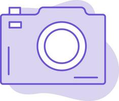 Flat Style Camera Icon On Purple Background. vector