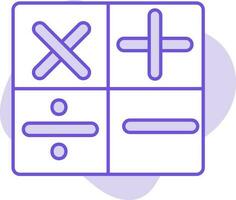 Flat Style Calculator Symbol Icon On Purple Background. vector