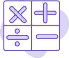 Flat Style Calculator Symbol Icon On Purple Background. vector