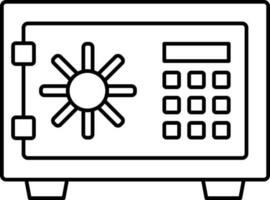 Isolated Safe Locker Icon In Linear Style. vector
