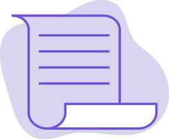 Flat Style Scroll Paper Icon On Purple Background. vector