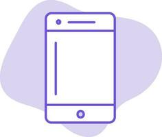 Smartphone Icon On Purple Background. vector